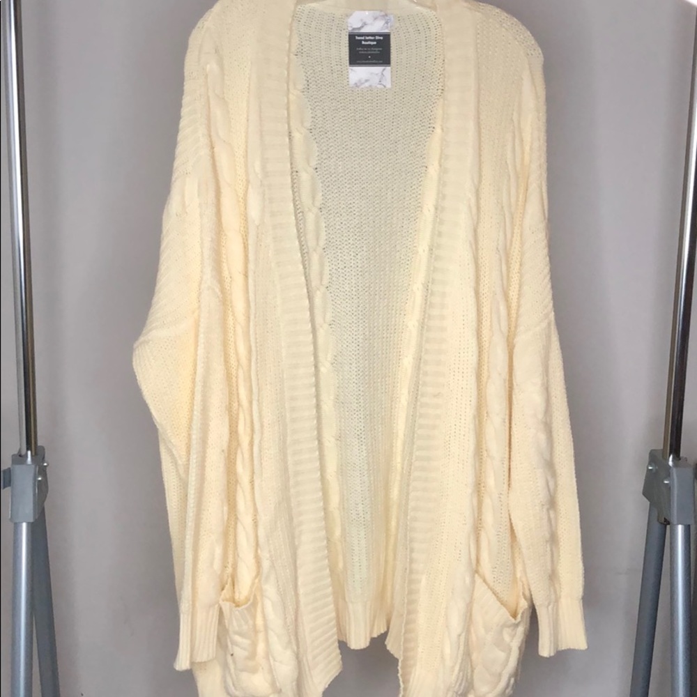 Cream knit sweater cardigan - Picture 8 of 9